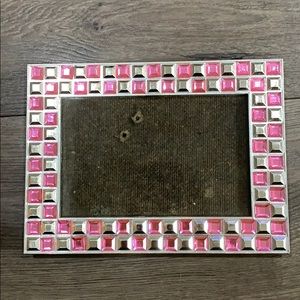 4x6 Pink and Silver Gem Frame